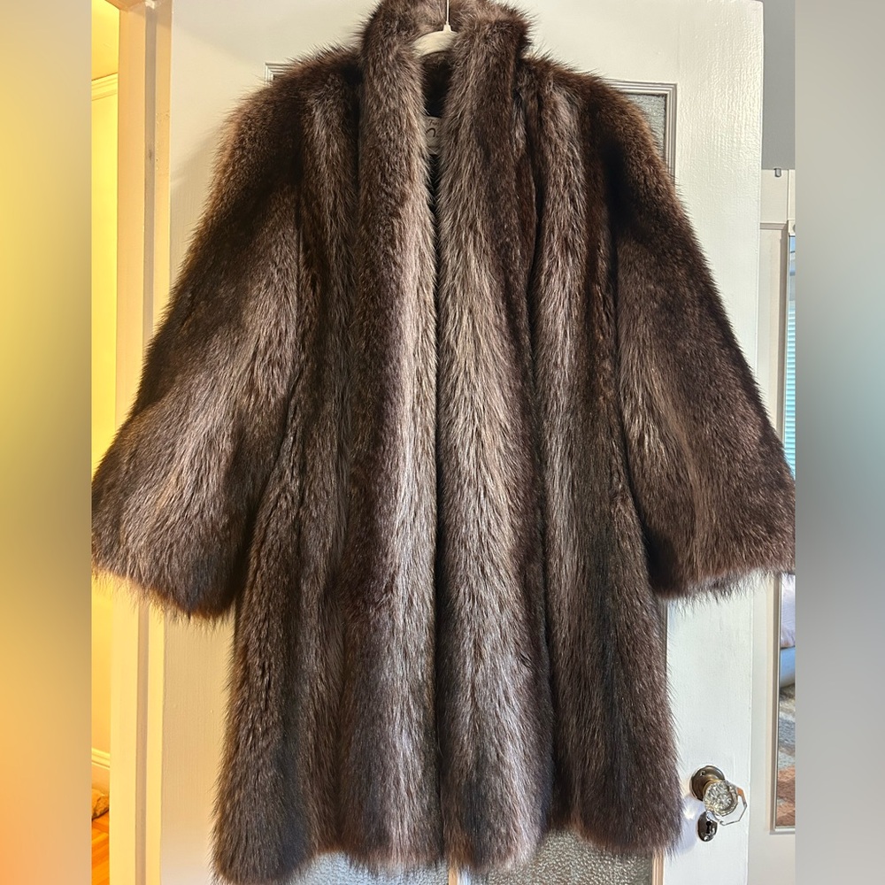 Stunning Vintage Mid-Length Racoon Fur Coat by Arpin